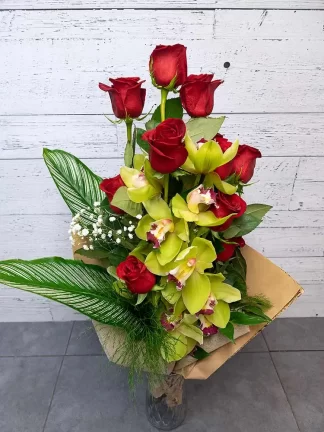 Roses et orchidées de Saint-Valentin