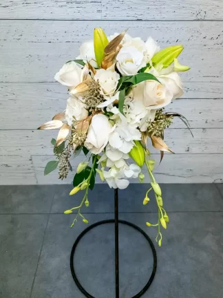 Bouquet de la marié - Cascade or et blanc