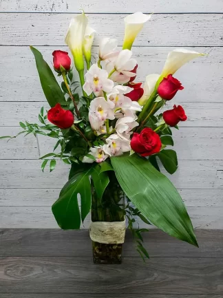 Bouquet d'orchidée - Calla, Rose et Orchidée