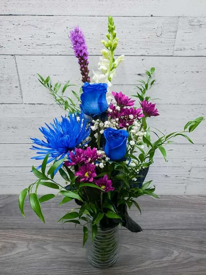 Bouquet de fleurs - Le bleu et mauve