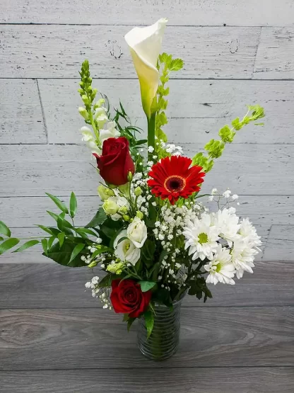Bouquet de fleurs - Duo rouge et blanc