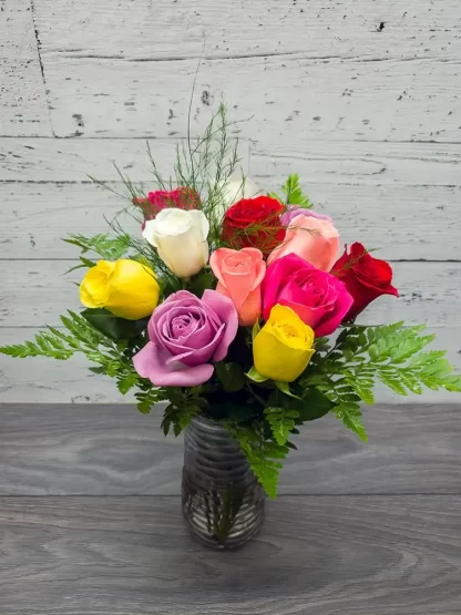 Service de commande rapide - Bouquet de roses assorties